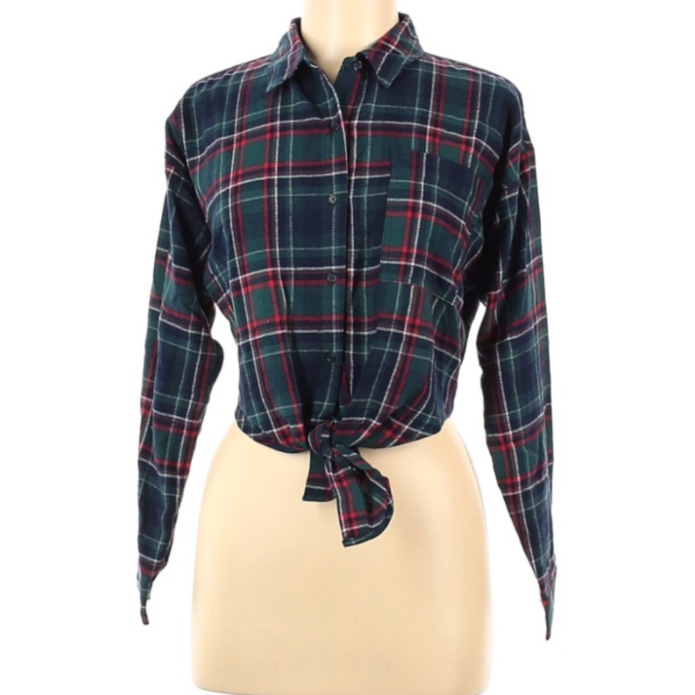Cropped Flannel Top
